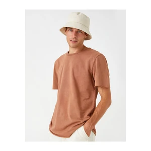 Koton Basic T-Shirt Crew Neck Slit Detailed