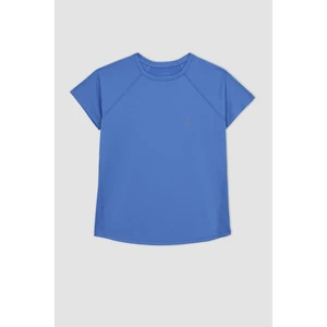 DEFACTO Comfort Fit Crew Neck Tulle Short Sleeve T-Shirt