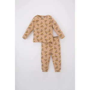 DEFACTO Baby Boy Crew Neck Animal Patterned Ribbed Camisole 2-pack Pajamas