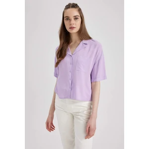 DEFACTO Coool Regular Fit Pajama Collar Short Sleeve Shirt