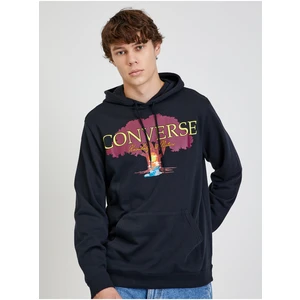 Black Mens Hoodie Converse Tree Of Life - Men