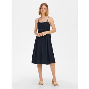 Dark blue ladies linen dress JDY Say - Ladies