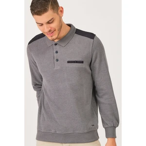 V2501 DEWBERRY DIO RISE POLO NECK MEN'S SWEATSHIRT-SMOKED