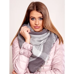 Knitted women's scarf, dark gray color
