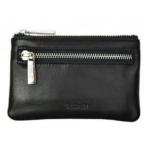 SEGALI Kožená mini peněženka-klíčenka 7291 A black