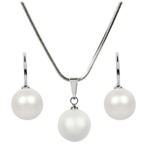 Levien Sada náhrdelníku a náušnic Pearl Pearlescent White SET-041