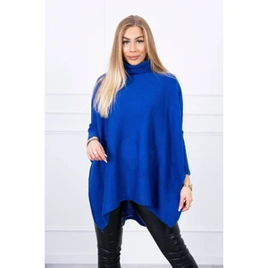 Turtleneck sweater and side slits mauve blue