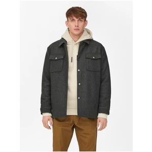 Dark Grey Shirt Jacket ONLY & SONS Creed - Men