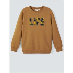 Hnědá klučičí vzorovaná mikina name it Saller - unisex