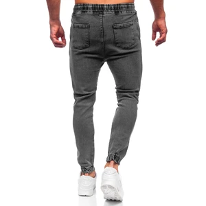Čierne pánske riflové jogger nohavice Bolf 0026