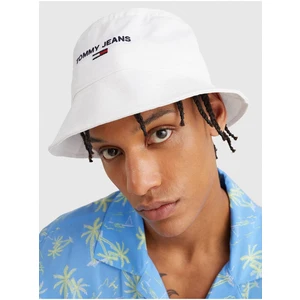 Bílý pánský klobouk Tommy Jeans Sport Bucket - Pánské