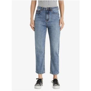 Blue Women's Shortened Jeans Desigual Denim Scarf - Women