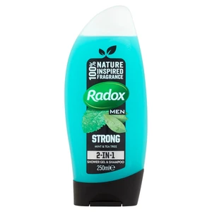 Radox Men Feel Strong sprchový gél a šampón 2 v 1 Mint & Tea Tree 250 ml