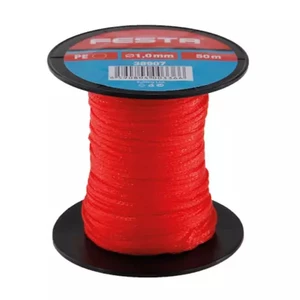 Stavebebný pleteny povrázok 50 m, červený 1,7 mm