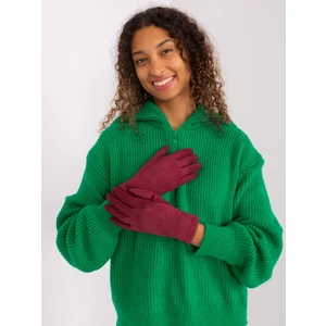 Burgundy Elegant Winter Gloves