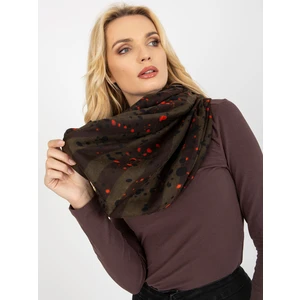 Khaki women's scarf with print