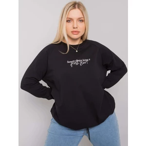 Women's black hoodie with a larger size