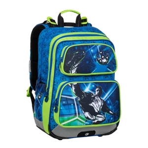 Školní batoh pro prvňáčky BAGMASTER GEN 20 B BLUE/GREEN/BLACK, fotbal, fotbalista, sportovní motiv, pro kluky, novinka, nová kol