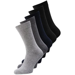 Set of five pairs of socks in black and gray Jack & Jones Jens - Men