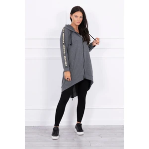 Sweatshirt with zip at the back graphite melange