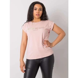 Dusty pink plus size t-shirt with appliques