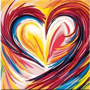 Zuty Maľovanie podľa čísiel Dúhové maľované srdce