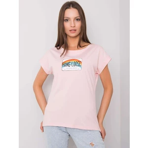 Light pink cotton women's t-shirt