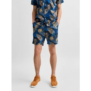Blue Patterned Chino Shorts Selected Homme Joel - Men