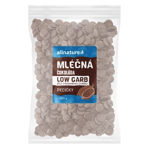 Allnature Mliečna čokoláda kôstky LOW CARB 500 g