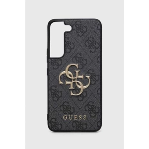 Zadní kryt Guess PU 4G Metal Logo pro Samsung Galaxy S22, šedá