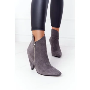 Asymmetrical High Heeled Shoes Lu Boo Black Gray