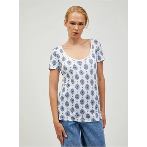 Blue-white patterned T-shirt ORSAY - Women