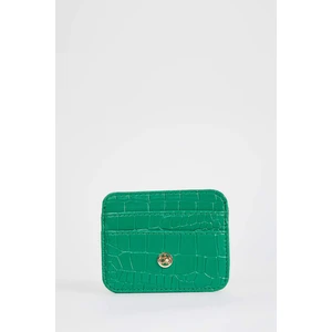 DEFACTO Women's Faux Leather Croco Card Holder