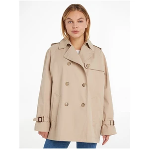 Beige Womens Short Trench Coat Tommy Hilfiger - Women