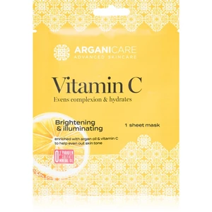 Arganicare Vitamin C Sheet Mask plátýnková maska s rozjasňujícím účinkem s vitaminem C 1 ks