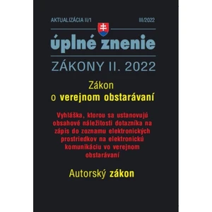 Aktualizácia II/1 2022 Verejné obstarávanie