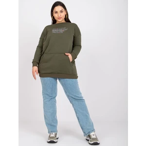 Blouse khaki jersey plus size kangaroo Desiree