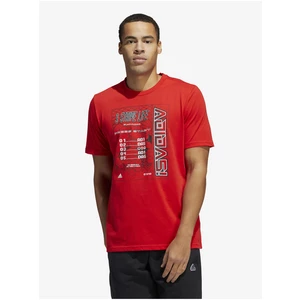 Červené pánské tričko adidas Performance - Pánské