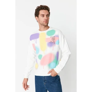 Trendyol Sweatshirt - White - Oversize