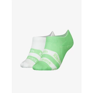 Ponožky Calvin Klein 2-pak dámske, zelená farba