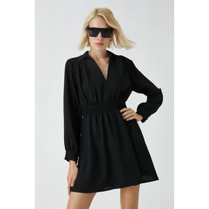 Koton Women's Shirt Collar Mini Dress 3wak80011uw