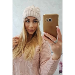 Beanie with fleece Sylwia K244 light beige