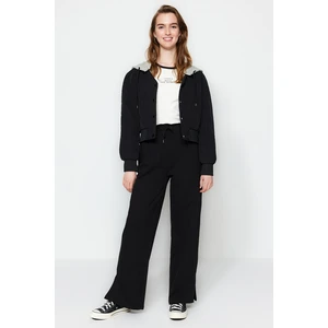 Trendyol Black Knitted Slit Detailed Sweatpants