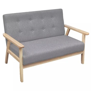 Dvojmiestna sedačka textil / drevo Dekorhome Svetlosivá,Dvojmiestna sedačka textil / drevo Dekorhome Svetlosivá