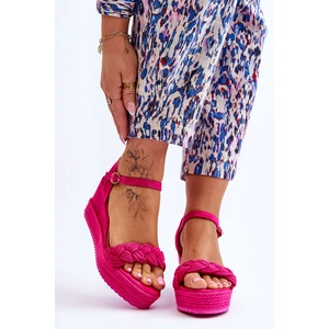 Classic suede sandals on Fuchsia Denisse lap