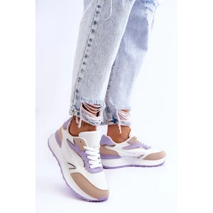 Women's sports shoes on platform White-purple Henley