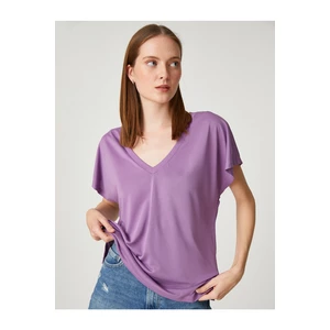 Koton Basic T-Shirt V-Neck Modal Blend