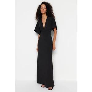 Trendyol Black Knitted Long Evening Dress