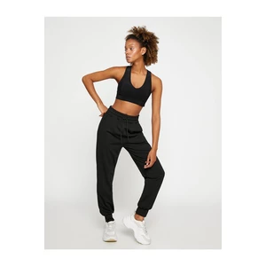 Koton Jogger Sweatpants with Stitching Detail Tie Waist, Pockets.