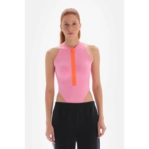 Dagi Pink Women's Bodysuit With Zipper